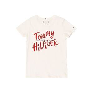 TOMMY HILFIGER Póló  fehér / tűzpiros