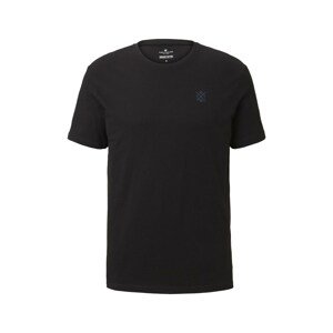 TOM TAILOR T-Shirt Basic T-Shirt mit Logo-Stickerei  fekete