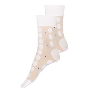 Swedish Stockings Zokni 'Viola Dot Socks Black'  fehér