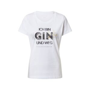 EINSTEIN & NEWTON Póló 'Gin Weg'  arany / fekete / piszkosfehér