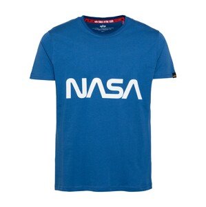ALPHA INDUSTRIES Póló 'NASA'  kék / fehér