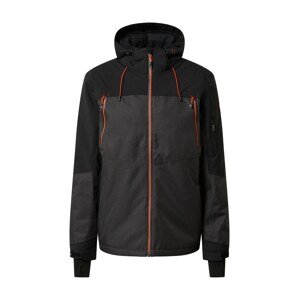 KILLTEC Kültéri kabátok 'Combloux'  fekete / szürke melír / neonnarancs