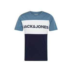 JACK & JONES Póló  fekete / tengerészkék / galambkék / fehér