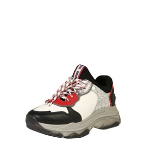 BRONX Rövid szárú sportcipők 'Baisley'  fekete / ezüst / fehér
