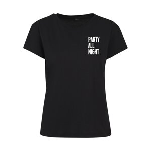 Merchcode Póló 'Ladies Party All Night Tee'  fekete / fehér