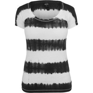 Urban Classics Póló 'Dip Dye Stripe Tee'  fekete / fehér