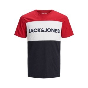 Jack & Jones Plus Póló  sötétkék / dinnye / fehér