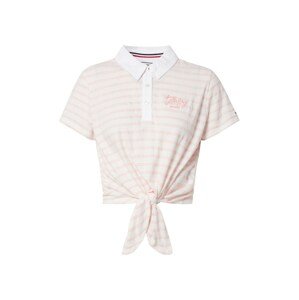 Tommy Jeans Póló 'Summer Tie'  fehér / rózsaszín