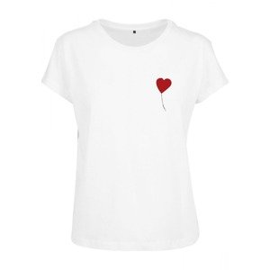 Merchcode T-Shirt 'Love'  fehér / kárminvörös / fekete