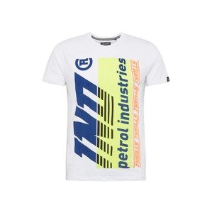 Petrol Industries T-Shirt  fehér / neonsárga / tengerészkék / narancs
