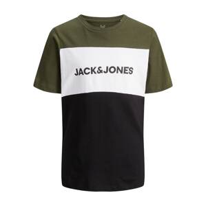 Jack & Jones Junior Póló  khaki / fekete / fehér