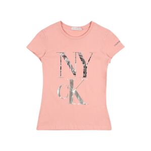 Calvin Klein Jeans Póló  szürke / rózsaszín