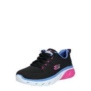 SKECHERS Rövid szárú edzőcipők 'Glide Step'  fekete / kék / rózsaszín