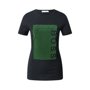 BOSS Casual T-Shirt  fekete / zöld
