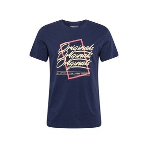 JACK & JONES T-Shirt 'CODY'  rózsaszín / tengerészkék / ekrü