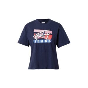 Tommy Jeans Póló  kék / tengerészkék / rózsaszín / piros / fehér