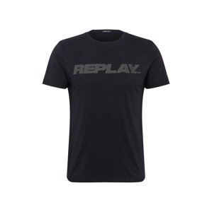 REPLAY T-Shirt  fekete / füstszürke