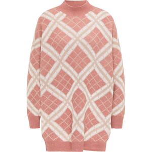 faina Oversize pulóver  rózsaszín / bézs