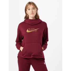 Nike Sportswear Tréning póló  borvörös / arany