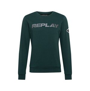 REPLAY Tréning póló  sötétzöld / szürke