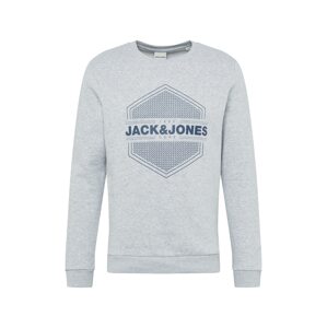 JACK & JONES Tréning póló 'INDEPENDENT'  szürke melír / tengerészkék