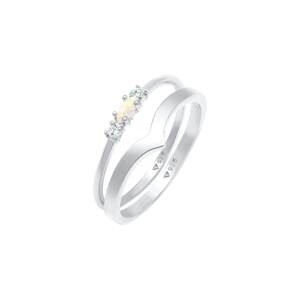 ELLI Gyűrűk  ezüst / átlátszó / gyöngyház-fehér