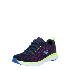 SKECHERS Rövid szárú sportcipők 'Ultra Groove'  tengerészkék / citromzöld / lila