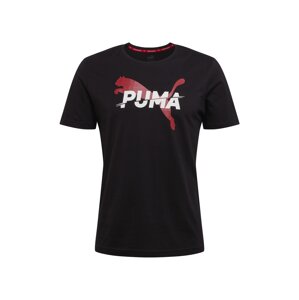PUMA Funkcionális felső  fekete / piros / fehér