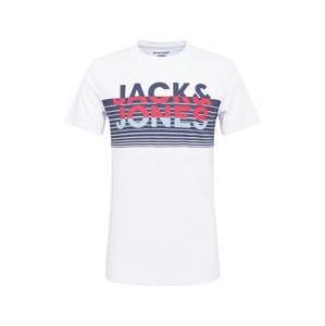 JACK & JONES Póló 'BRIXI'  fehér / taupe / piros