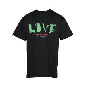 MASKULIN T-Shirt 'LOVE is the answer'  fekete / zöld / fehér / piros