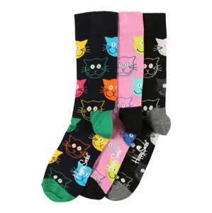 Happy Socks Zokni 'Cat'  vegyes színek / fekete / rózsaszín