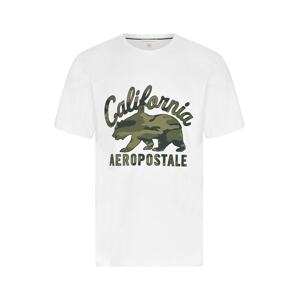 AÉROPOSTALE Shirt  fehér / olíva / sötétzöld