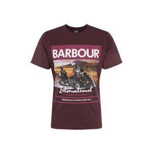 Barbour International Póló 'Racer'  burgundi vörös / borvörös / fehér / barna / antracit