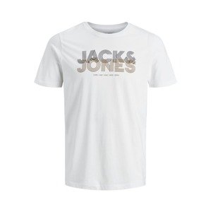 JACK & JONES Póló  fehér / fekete / barna