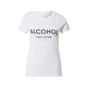 EINSTEIN & NEWTON Póló 'Alcohol'  fekete / fehér