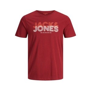 JACK & JONES Póló  piros / fehér / lazac