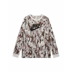 Nike Sportswear Póló  barna / világosszürke / cappuccinobarna / brokát / fekete