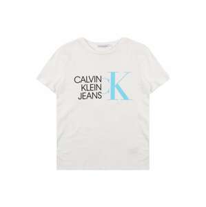 Calvin Klein Jeans Póló  fehér / türkiz / fekete