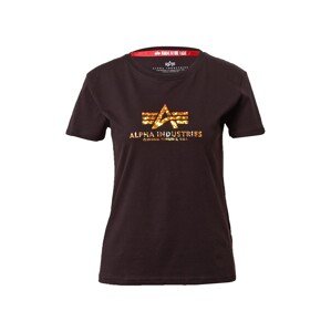 ALPHA INDUSTRIES T-Shirt  fekete / arany / barna / világoskék