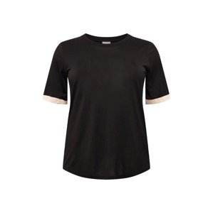 KAFFE CURVE T-Shirt 'Clast'  fekete / bézs