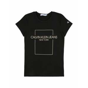 Calvin Klein Jeans Póló  fekete / bézs / fehér