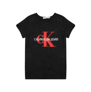 Calvin Klein Jeans Póló  fekete melír / világospiros / piros / fehér
