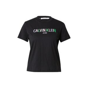 Calvin Klein Jeans Póló  fekete / rózsaszín / levendula / zöld