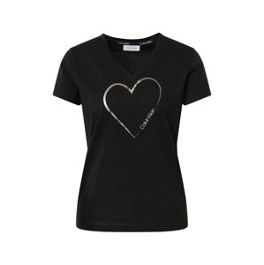 Calvin Klein Póló 'VALENTINES'  fekete / ezüst
