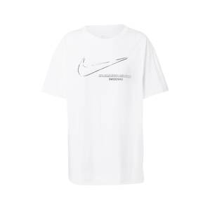 Nike Sportswear T-Shirt 'Swoosh'  ezüst / fekete / piszkosfehér