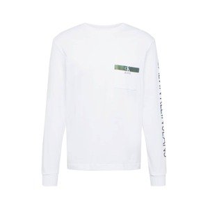 Calvin Klein Jeans Póló  fehér / szürke / sötétzöld