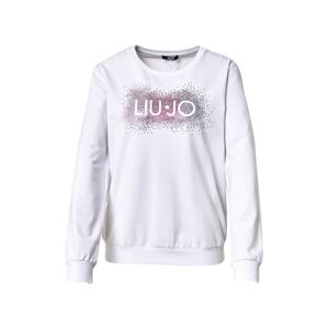 LIU JO JEANS Tréning póló  fehér / rózsaszín / ezüst