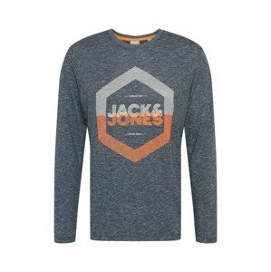 JACK & JONES Póló 'DELIGHT'  narancs / tengerészkék / szürke