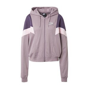 Nike Sportswear Tréning dzseki 'Heritage'  pasztellila / sötétlila / pasztell-rózsaszín / fehér