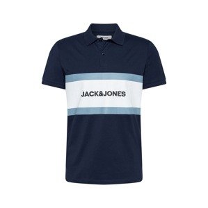 JACK & JONES Póló 'SHAKE'  sötétkék / világoskék / fehér